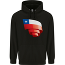 Curled Chile Flag Chilean Day Football Childrens Kids Hoodie Black