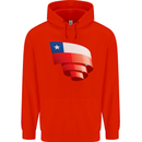 Curled Chile Flag Chilean Day Football Childrens Kids Hoodie Bright Red