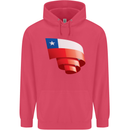 Curled Chile Flag Chilean Day Football Childrens Kids Hoodie Heliconia