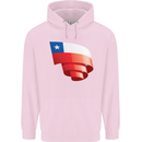 Curled Chile Flag Chilean Day Football Childrens Kids Hoodie Light Pink