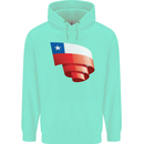 Curled Chile Flag Chilean Day Football Childrens Kids Hoodie Peppermint