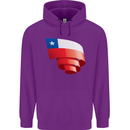 Curled Chile Flag Chilean Day Football Childrens Kids Hoodie Purple