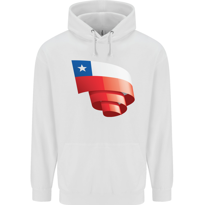 Curled Chile Flag Chilean Day Football Childrens Kids Hoodie White