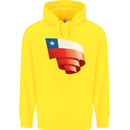 Curled Chile Flag Chilean Day Football Childrens Kids Hoodie Yellow