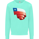 Curled Chile Flag Chilean Day Football Kids Sweatshirt Jumper Peppermint