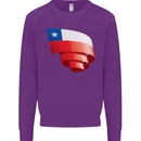 Curled Chile Flag Chilean Day Football Kids Sweatshirt Jumper Purple