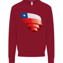 Curled Chile Flag Chilean Day Football Kids Sweatshirt Jumper Red