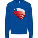 Curled Chile Flag Chilean Day Football Kids Sweatshirt Jumper Royal Blue