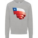 Curled Chile Flag Chilean Day Football Kids Sweatshirt Jumper Sports Grey