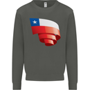 Curled Chile Flag Chilean Day Football Kids Sweatshirt Jumper Storm Grey