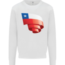 Curled Chile Flag Chilean Day Football Kids Sweatshirt Jumper White