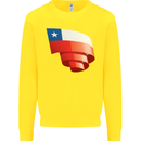 Curled Chile Flag Chilean Day Football Kids Sweatshirt Jumper Yellow