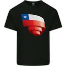 Curled Chile Flag Chilean Day Football Kids T-Shirt Childrens Black