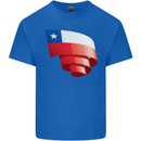 Curled Chile Flag Chilean Day Football Kids T-Shirt Childrens Royal Blue