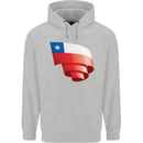 Curled Chile Flag Chilean Day Football Mens 80% Cotton Hoodie Sports Grey