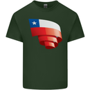 Curled Chile Flag Chilean Day Football Mens Cotton T-Shirt Tee Top Forest Green
