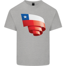 Curled Chile Flag Chilean Day Football Mens Cotton T-Shirt Tee Top Sports Grey