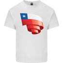 Curled Chile Flag Chilean Day Football Mens Cotton T-Shirt Tee Top White