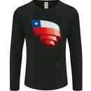 Curled Chile Flag Chilean Day Football Mens Long Sleeve T-Shirt Black