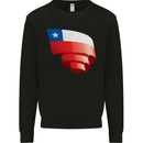 Curled Chile Flag Chilean Day Football Mens Sweatshirt Jumper Black