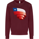 Curled Chile Flag Chilean Day Football Mens Sweatshirt Jumper Maroon