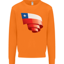 Curled Chile Flag Chilean Day Football Mens Sweatshirt Jumper Orange