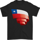 Curled Chile Flag Chilean Day Football Mens T-Shirt 100% Cotton Black