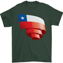 Curled Chile Flag Chilean Day Football Mens T-Shirt 100% Cotton Forest Green