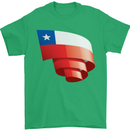 Curled Chile Flag Chilean Day Football Mens T-Shirt 100% Cotton Irish Green