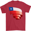 Curled Chile Flag Chilean Day Football Mens T-Shirt 100% Cotton Red