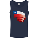 Curled Chile Flag Chilean Day Football Mens Vest Tank Top Navy Blue