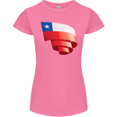 Curled Chile Flag Chilean Day Football Womens Petite Cut T-Shirt Azalea
