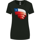Curled Chile Flag Chilean Day Football Womens Wider Cut T-Shirt Black