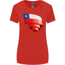 Curled Chile Flag Chilean Day Football Womens Wider Cut T-Shirt Red