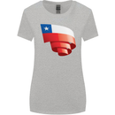 Curled Chile Flag Chilean Day Football Womens Wider Cut T-Shirt Sports Grey