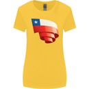 Curled Chile Flag Chilean Day Football Womens Wider Cut T-Shirt Yellow