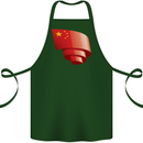 Curled China Flag Chinese Day Football Cotton Apron 100% Organic Forest Green