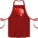 Curled China Flag Chinese Day Football Cotton Apron 100% Organic Maroon