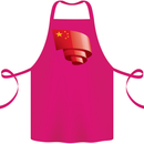 Curled China Flag Chinese Day Football Cotton Apron 100% Organic Pink