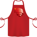 Curled China Flag Chinese Day Football Cotton Apron 100% Organic Red