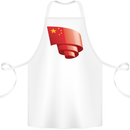 Curled China Flag Chinese Day Football Cotton Apron 100% Organic White