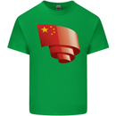 Curled China Flag Chinese Day Football Kids T-Shirt Childrens Irish Green