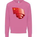 Curled China Flag Chinese Day Football Mens Sweatshirt Jumper Azalea
