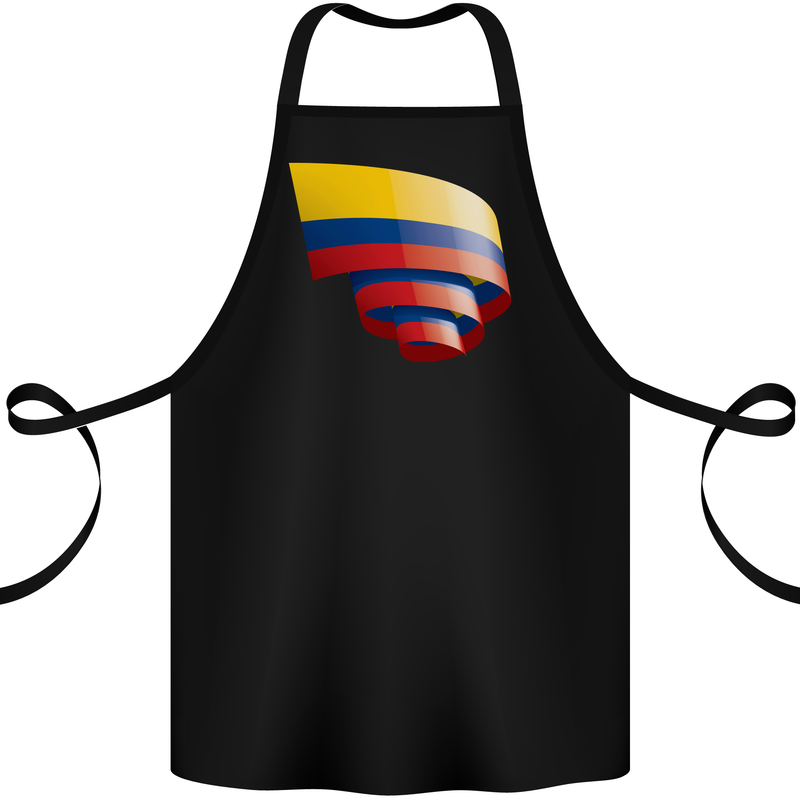 Curled Columbia Flag Columbian Day Football Cotton Apron 100% Organic Black