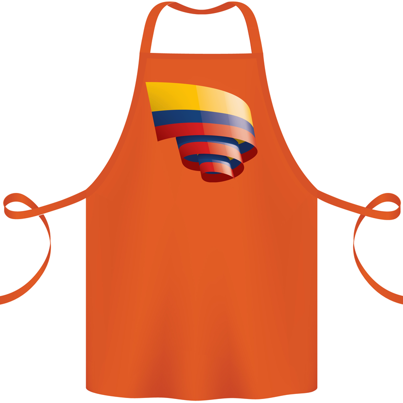 Curled Columbia Flag Columbian Day Football Cotton Apron 100% Organic Orange