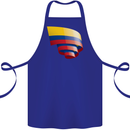 Curled Columbia Flag Columbian Day Football Cotton Apron 100% Organic Royal Blue