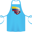 Curled Columbia Flag Columbian Day Football Cotton Apron 100% Organic Turquoise