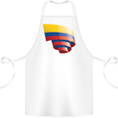 Curled Columbia Flag Columbian Day Football Cotton Apron 100% Organic White