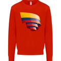 Curled Columbia Flag Columbian Day Football Kids Sweatshirt Jumper Bright Red