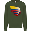 Curled Columbia Flag Columbian Day Football Kids Sweatshirt Jumper Forest Green